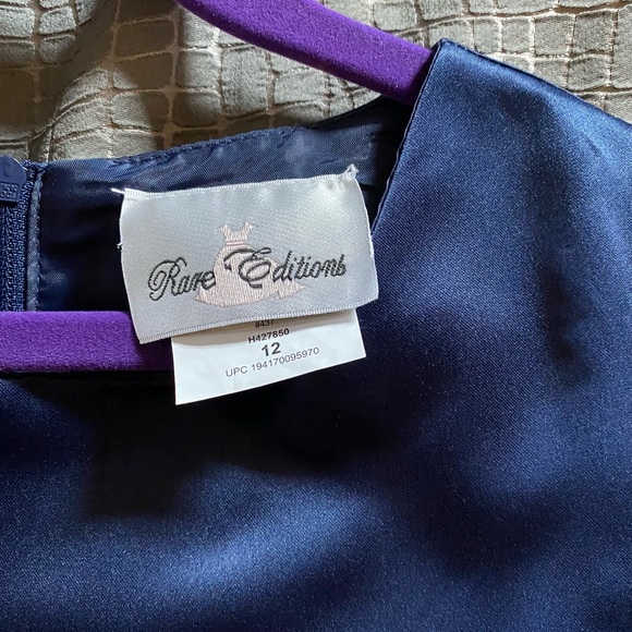 Rare Editions Navy and Gold Girl’s Dress sz12 - Picture 9 of 10